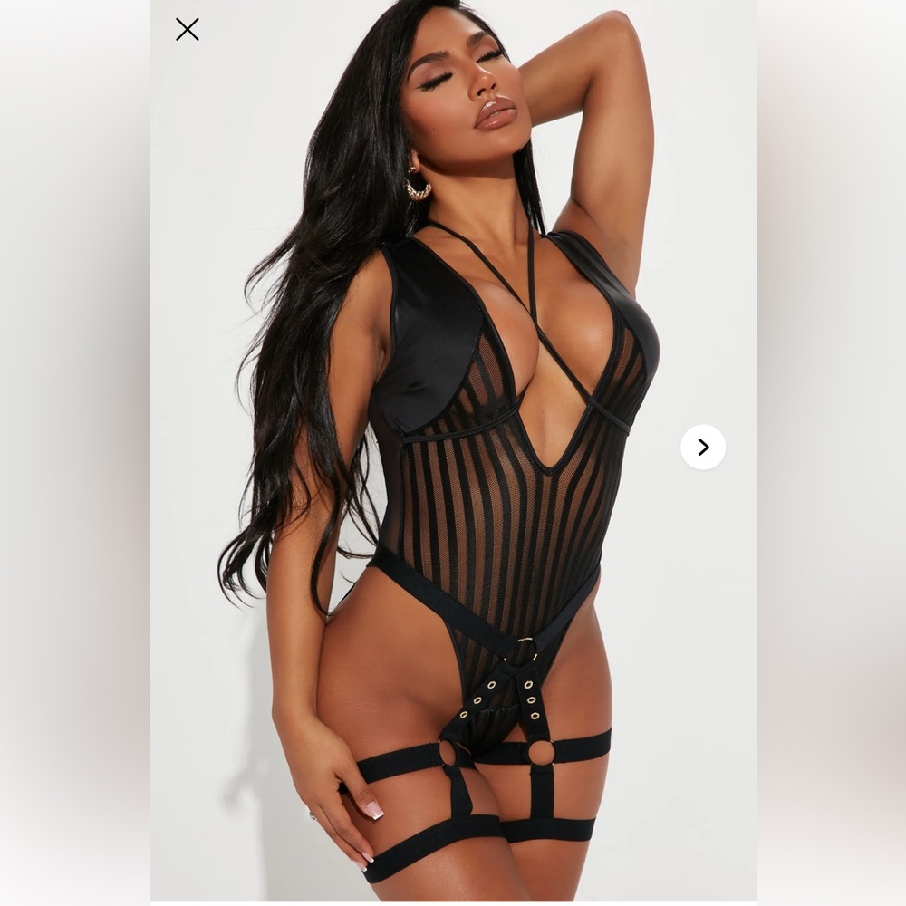 Wish We Could Link Bondage Teddy - Black